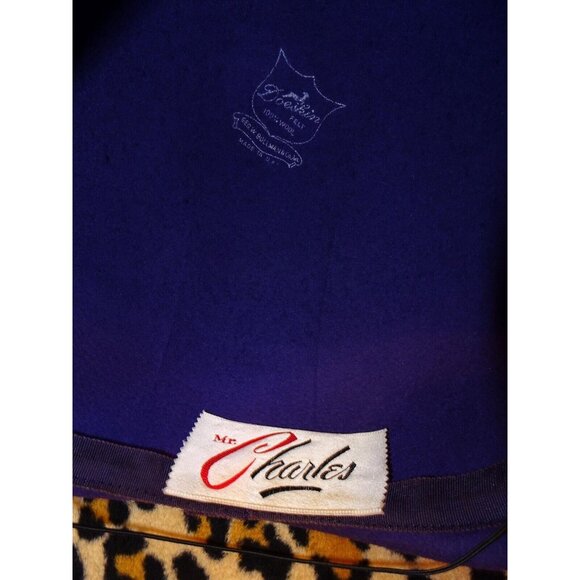 Vintage Mr. Charles Purple Wool Bucket Hat w/ Feathers church hat Kentucky Derby - Picture 11 of 11